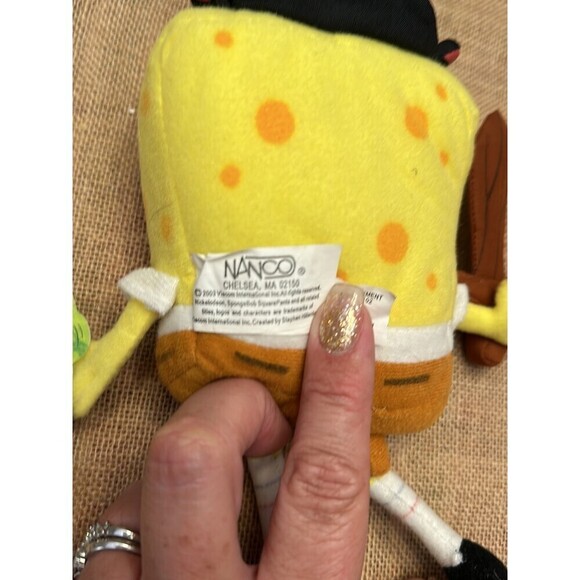 2003 Nanco Pirate Spongebob Squarepants Plush Toy with tags - Picture 3 of 3
